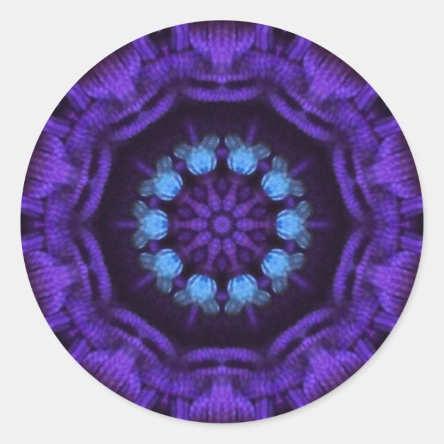 Sticker Rond Mandala violet (Devant)