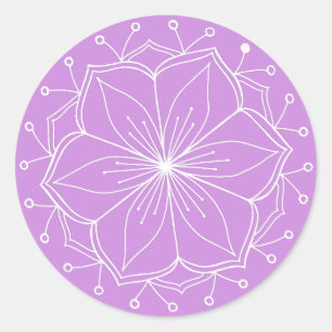Sticker Rond Mandala violette Lotus Flower
