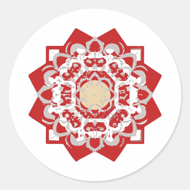 Sticker Rond mandala Zoom Paint (Devant)