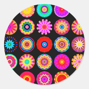 Sticker Rond Mandalas fractales