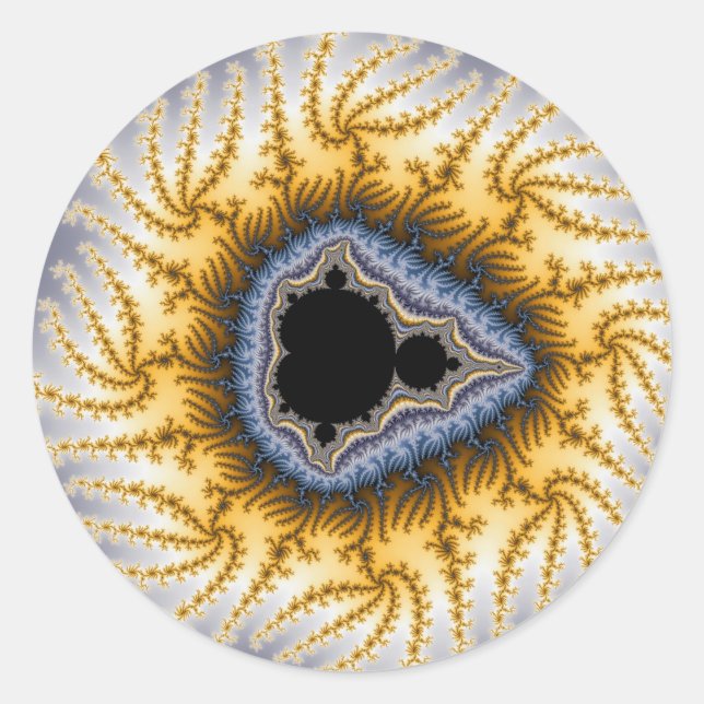 Sticker Rond Mandel Bleu - Fractal (Devant)