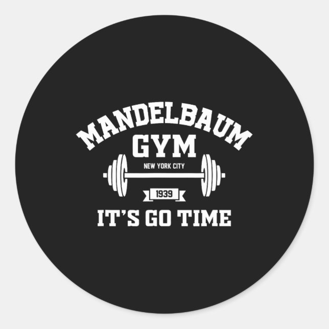 Sticker Rond Mandelbaum Gym It's Go Time - Noir (Devant)
