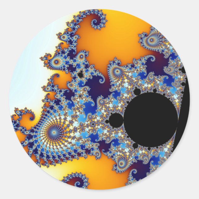 Sticker Rond Mandelbrot Set Fractal Seahorse (Devant)