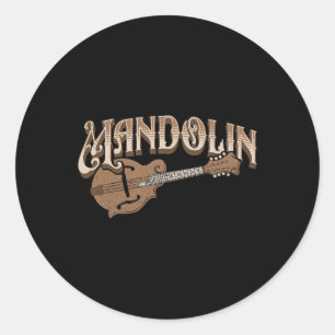 Sticker Rond Mandolin Bluegrass Folk Musique Mandolin Lecteur M