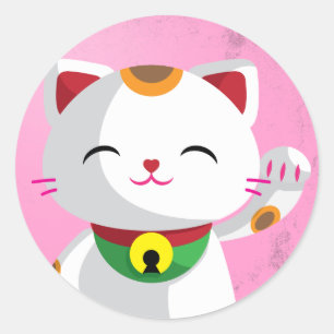 Sticker Rond Maneki Neko
