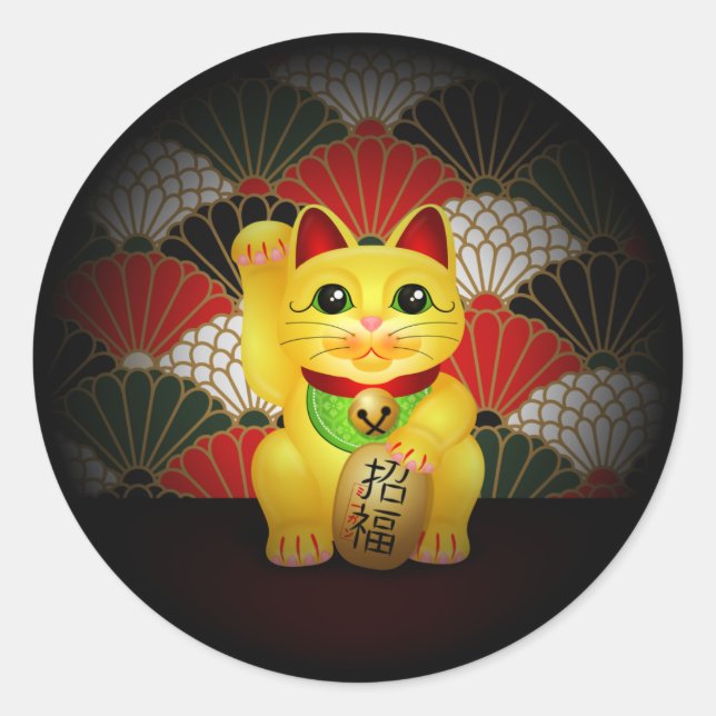 Sticker Rond Maneki Neko (Devant)