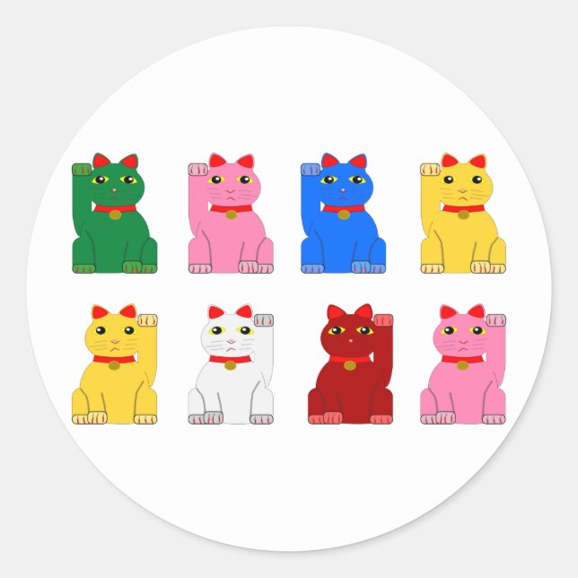 Sticker Rond maneki neko (Devant)