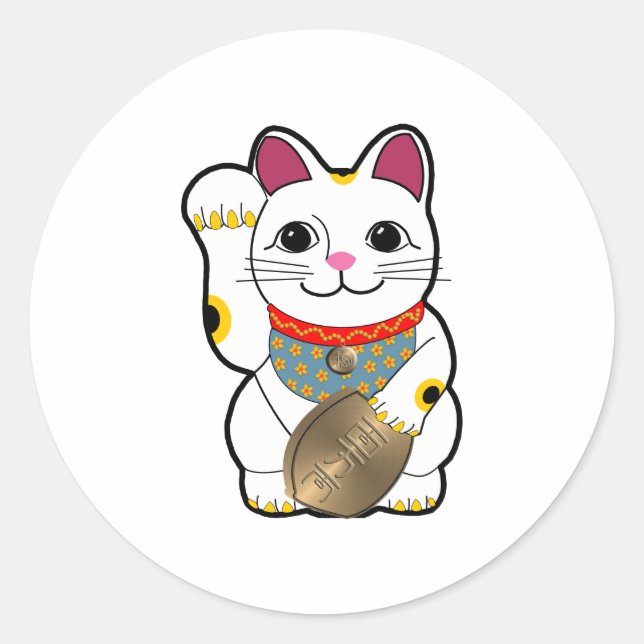 Sticker Rond Maneki Neko (Devant)