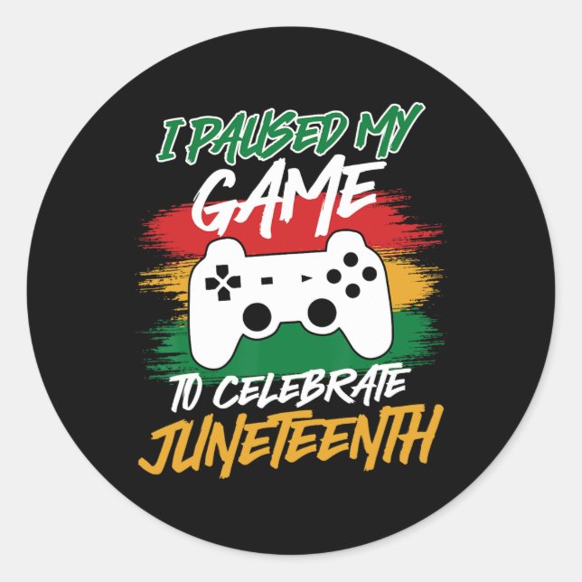 Sticker Rond Manette Console de jeux vidéo a mis mon jeu en pau (Devant)