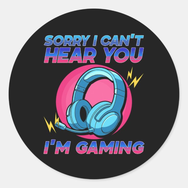 Sticker Rond Manette de jeu drôle pour adolescents garçons fill (Devant)
