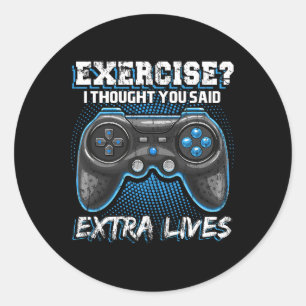 Sticker Rond Manette de jeu vidéo drôle de vies supplémentaires