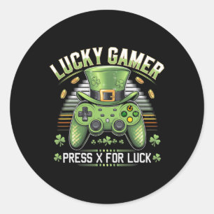 Sticker Rond Manette de jeu vidéo garçons joueurs irlandais St