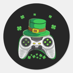 Sticker Rond Manette de jeu vidéo garçons joueurs irlandais St-