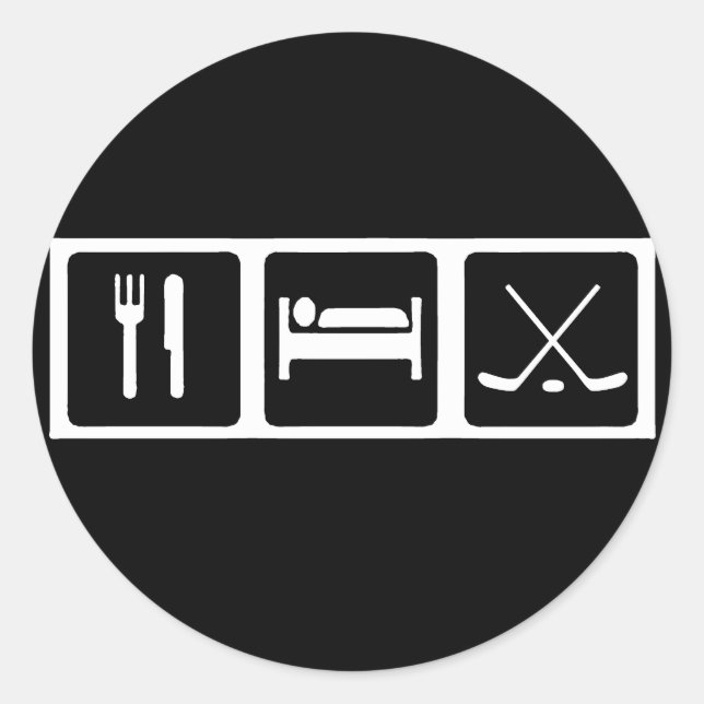 Sticker Rond Mange, Dors, Hockey (Devant)