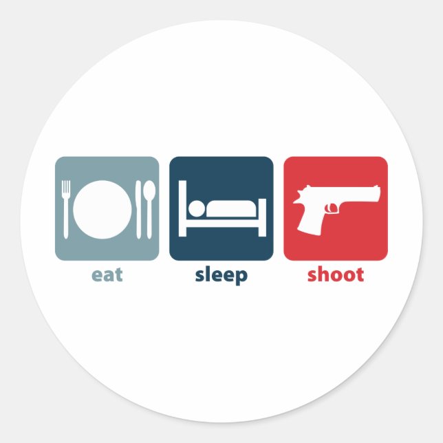 Sticker Rond Mange, Dors, Tir (Devant)