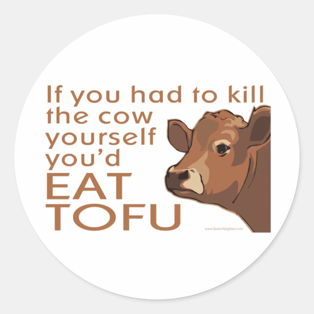 Sticker Rond Mange du tofu (Devant)
