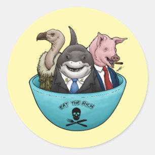 Sticker Rond Mange Les Riches !