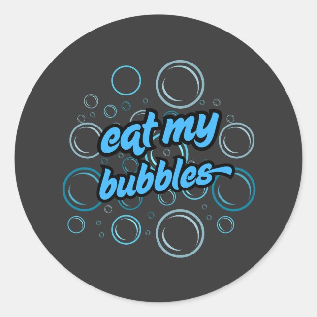 Sticker Rond mange mes bulles ⭐ ⭐ ⭐ ⭐ ⭐ (Devant)