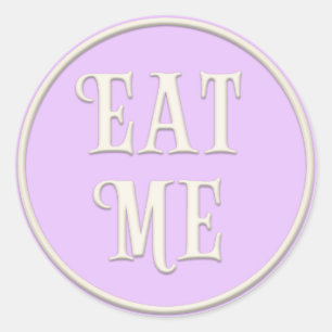 Sticker Rond "Mange-moi" Wonderland Tea Party Lavender