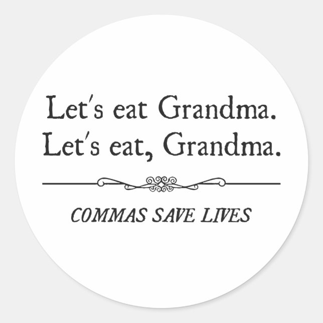 Sticker Rond Mangeons des mamans commas Sauvez des vies (Devant)