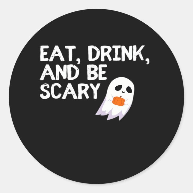 Sticker Rond Manger Boire Et Être Effrayant Esprit Moderne D'Ha (Devant)