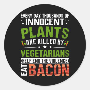 Sticker Rond Manger Con Anti Vegan Petit déjeuner