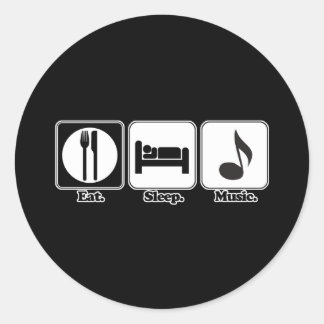 Sticker Rond manger de la musique