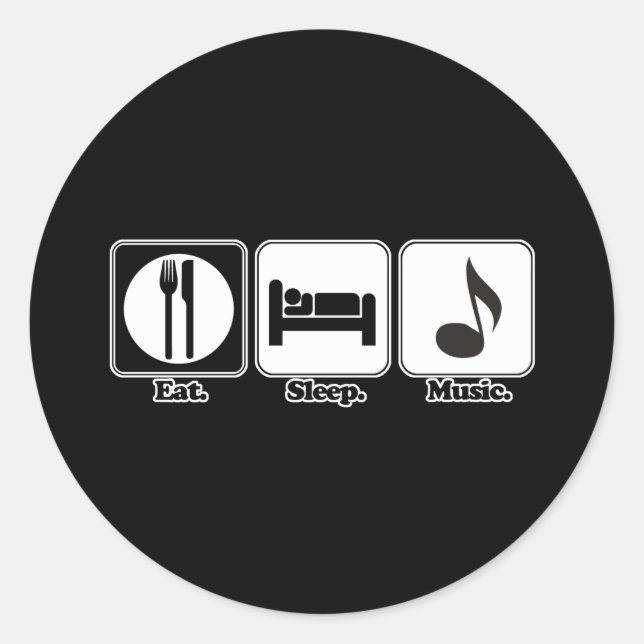 Sticker Rond manger de la musique (Devant)