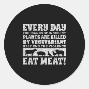 Sticker Rond Manger des animaux est étrange Chemise World Vegan