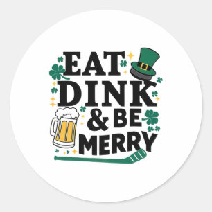 Sticker Rond Manger Dink Et Sois Heureux Joueur De Hockey St. P