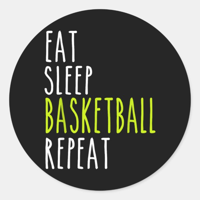 Sticker Rond Manger Dormir Baseball Répéter (Devant)