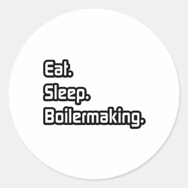 Sticker Rond Manger. Dormir. Chaudière. (Devant)