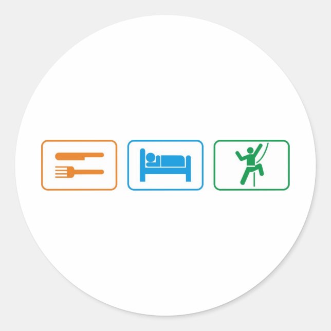 Sticker Rond manger dormir -escalade (Devant)