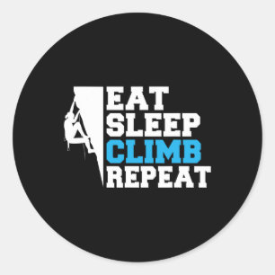 Sticker Rond Manger Dormir Grimper Répéter Grimpeur d'Arbre sur