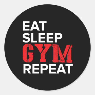 Sticker Rond Manger Dormir Gym Répéter