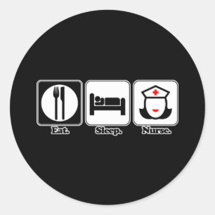 Sticker Rond manger dormir soigner