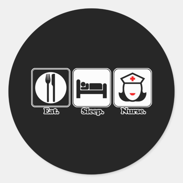 Sticker Rond manger dormir soigner (Devant)