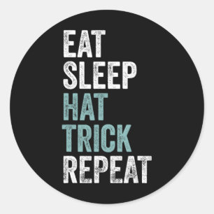 Sticker Rond Manger Dormir Tour du Chapeau Répéter Drôle de Foo