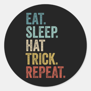 Sticker Rond Manger Dormir Tour du chapeau Répéter Football Hoc