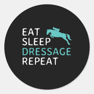Sticker Rond Manger Dressage du sommeil Répéter Horseback équit