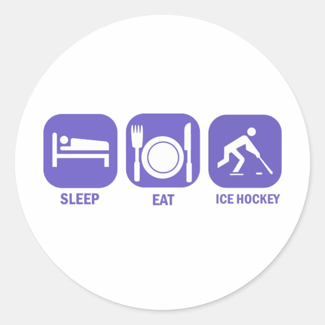 Sticker Rond manger du hockey sur glace (Devant)