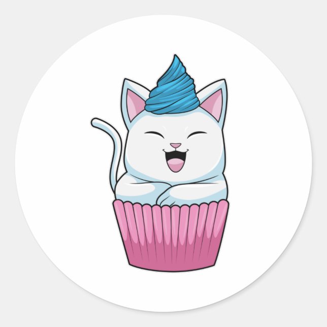 Sticker Rond Manger du muffin (Devant)
