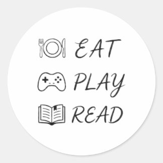 Sticker Rond manger jouer lire svg