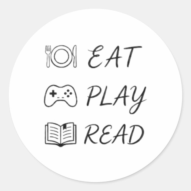 Sticker Rond manger jouer lire svg (Devant)