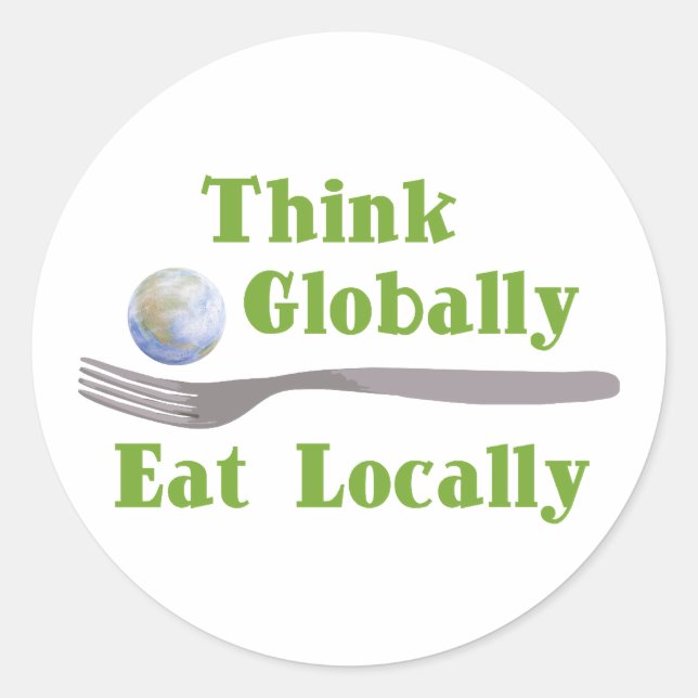 Sticker Rond Manger localement (Devant)