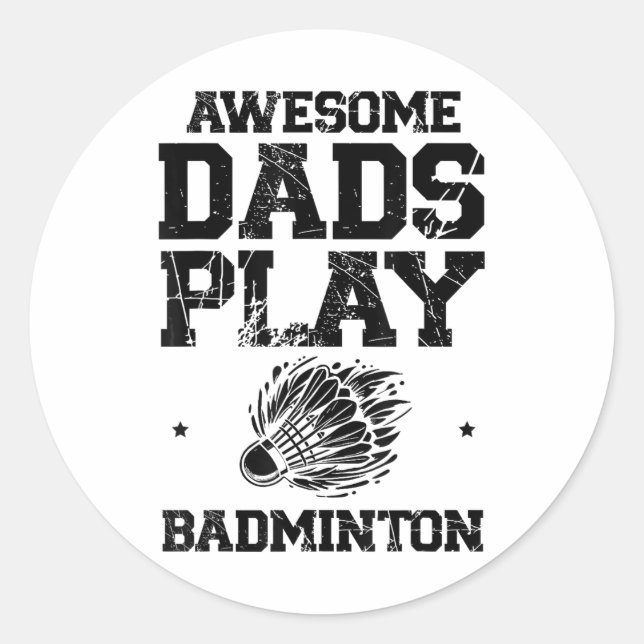 Sticker Rond Manger Sleep Badminton Répéter Shuttle Racket (Devant)