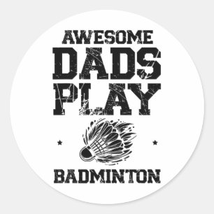 Sticker Rond Manger Sleep Badminton Répéter Shuttle Racket