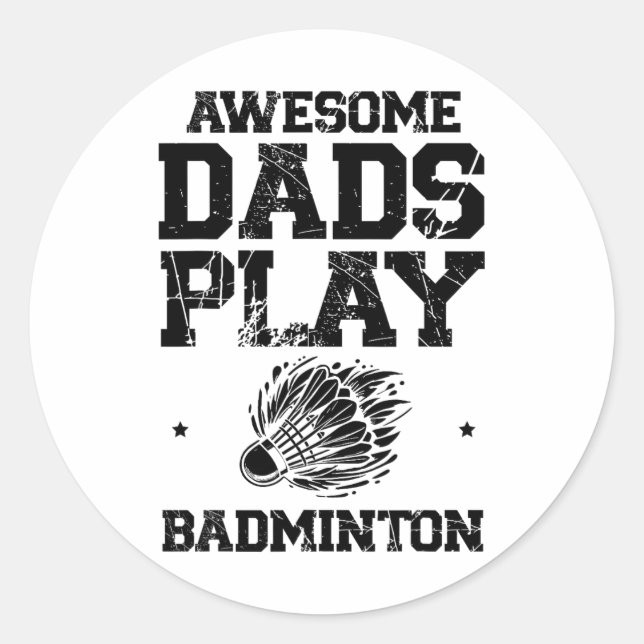 Sticker Rond Manger Sleep Badminton Répéter Shuttle Racket (Devant)