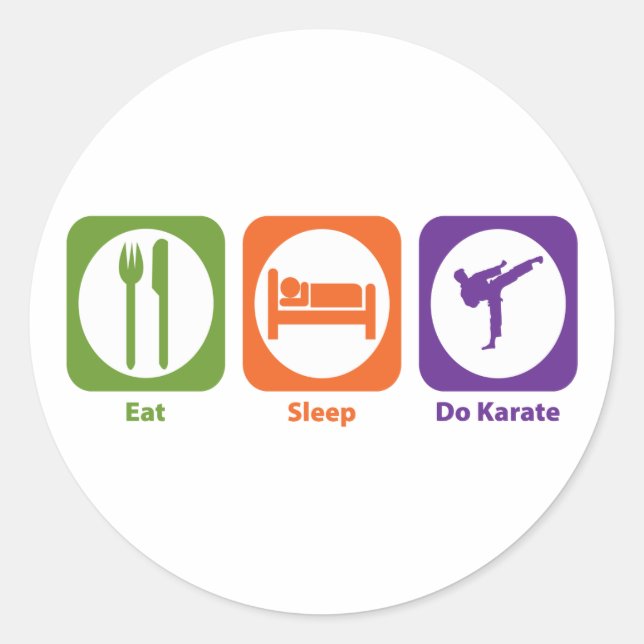 Sticker Rond Manger Sleep Do Karaté (Devant)