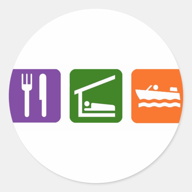 Sticker Rond Manger Sleep Moteur Bateau (Devant)